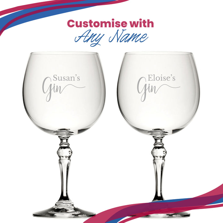 Personalised Crystal Gin Balloon Glass with Name