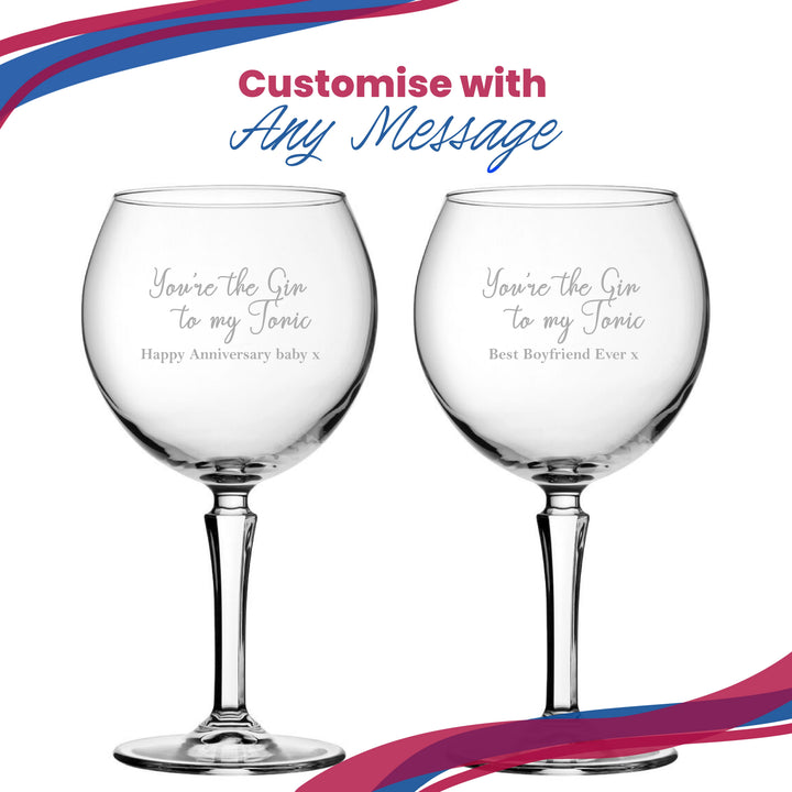 Personalised Hudson Gin Balloon Glass with Message