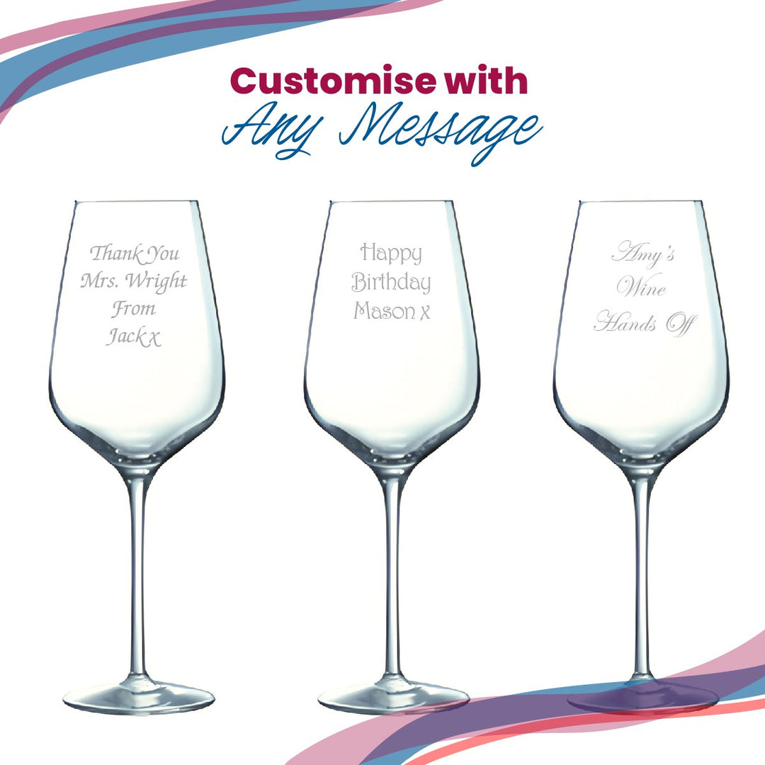 Personalised Engraved Crystal Wine Glass 550ml