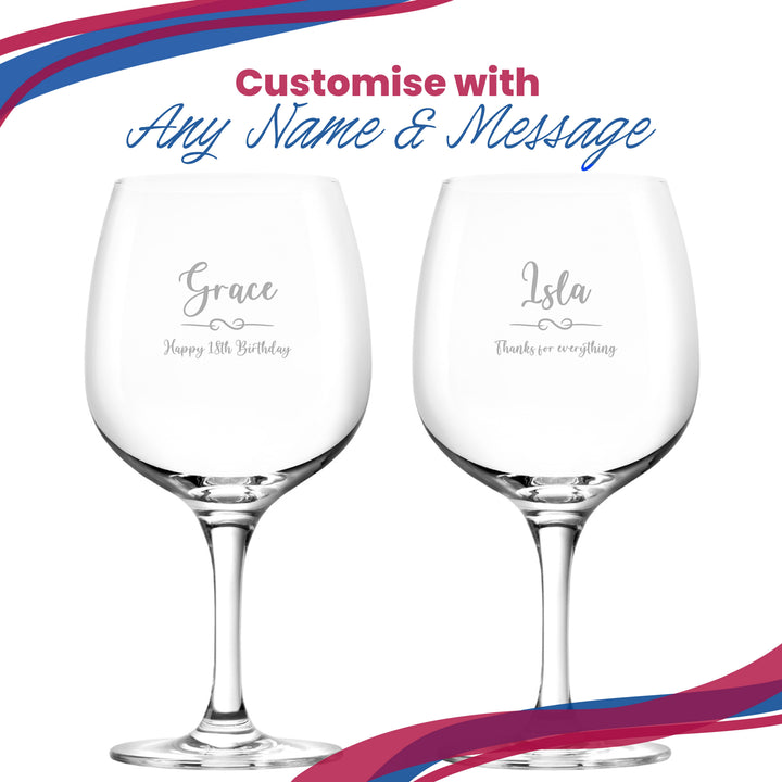 Personalised Spanish Gin Copa Balloon Glass with Flourish