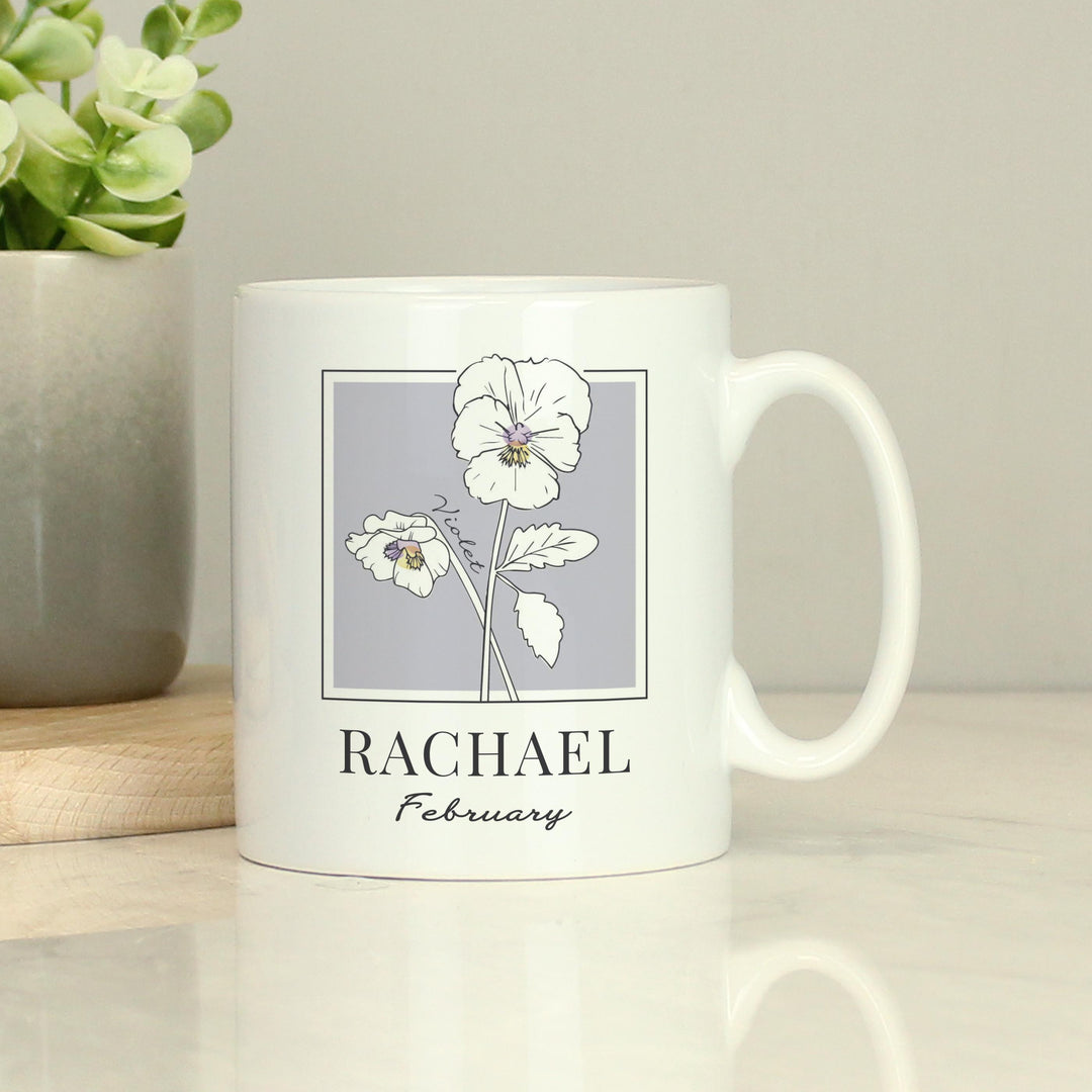 Personalised Birth Flower Mug, The Personal Shop, personalised gifts