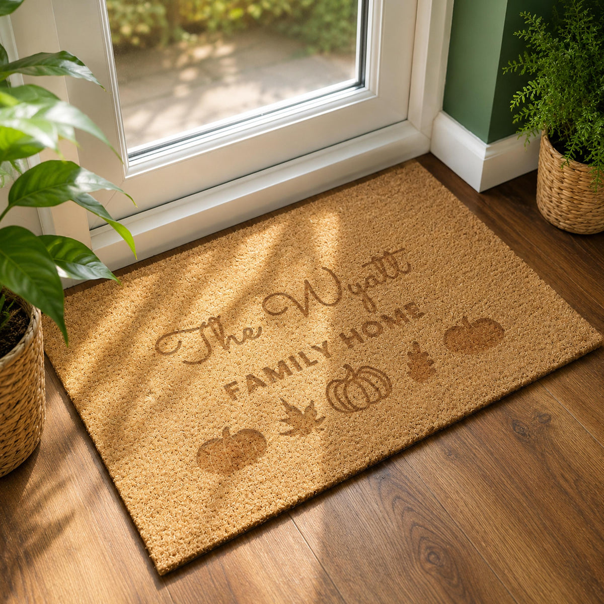 Personalised Pumpkin Rectangle Doormat, The Personal Shop, personalised gifts