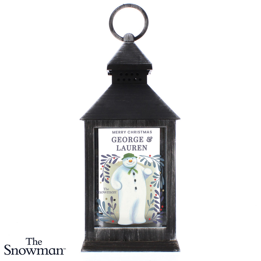 Personalised The Snowman Countdown LED Black Lantern