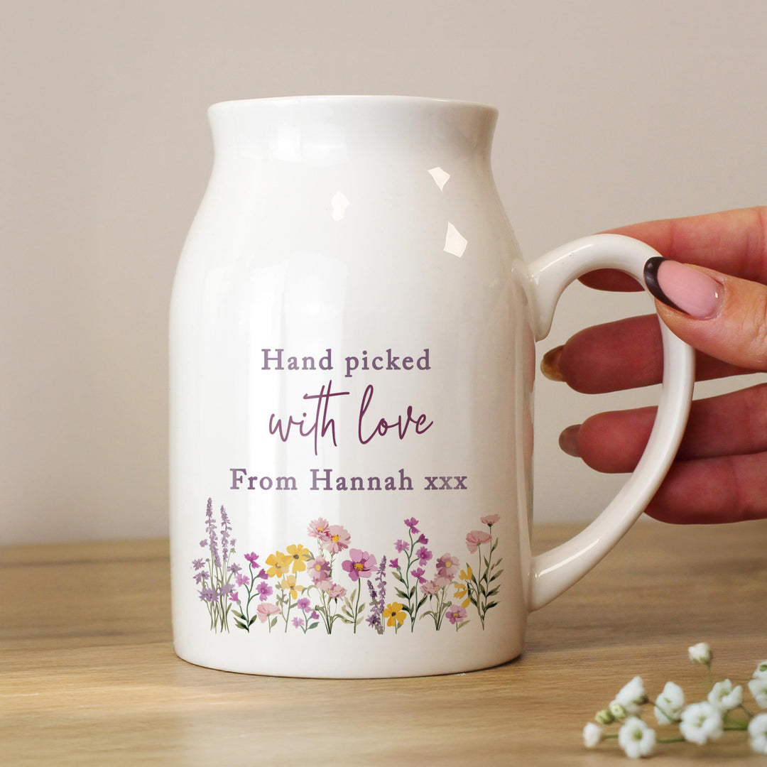 Personalised Wild Flower Jug Vase, The Personal Shop, personalised gifts