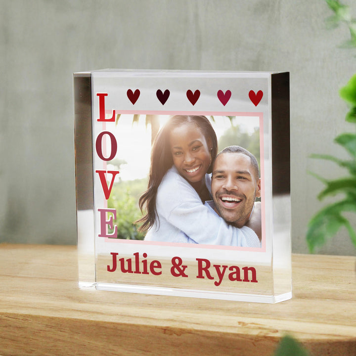 Personalised LOVE Photo Upload Crystal Token, The Personal Shop, personalised gifts