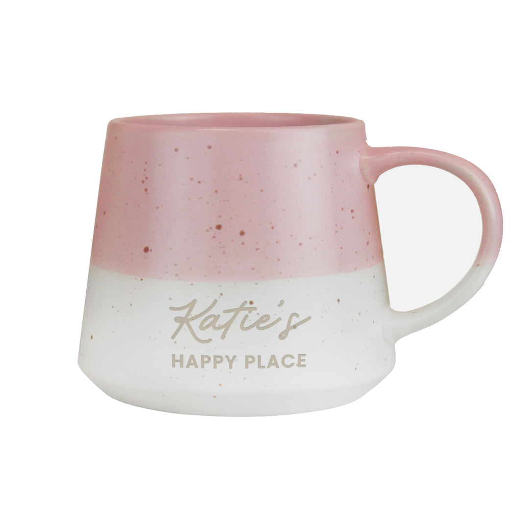 Personalised Message Pink Speckled Ceramic Mug, The Personal Shop, personalised gifts