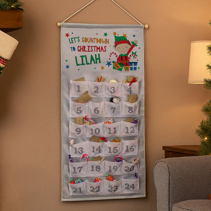 Personalised Christmas Elf Advent Calendar – alternative view