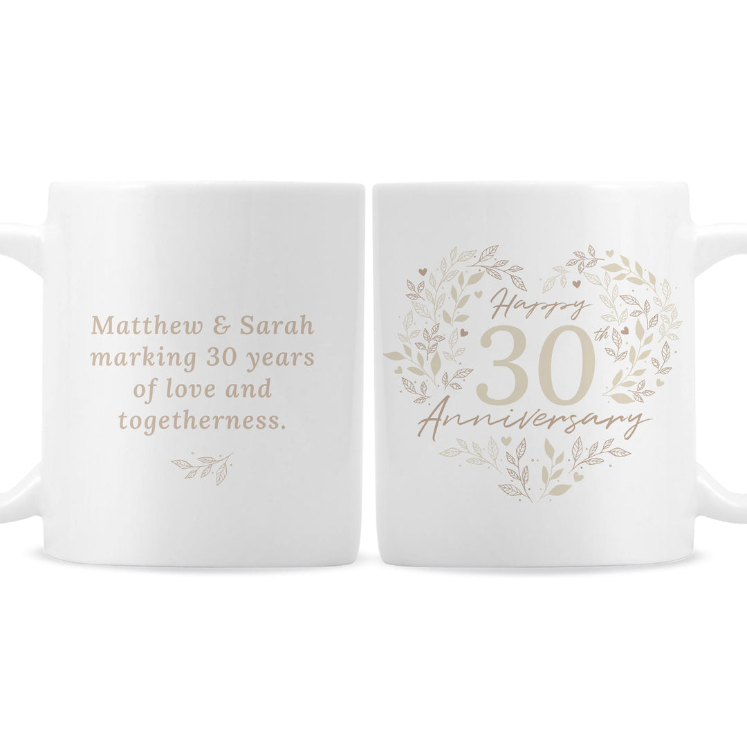Personalised 30th Pearl Wedding Anniversary Mug, The Personal Shop, personalised gifts