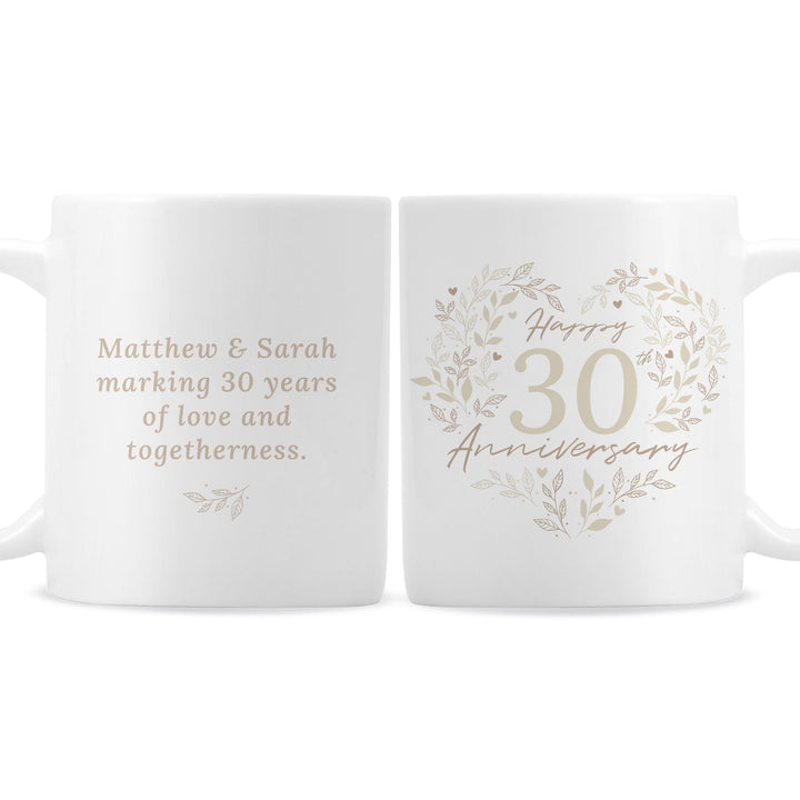 Personalised 30th Pearl Wedding Anniversary Mug, The Personal Shop, personalised gifts