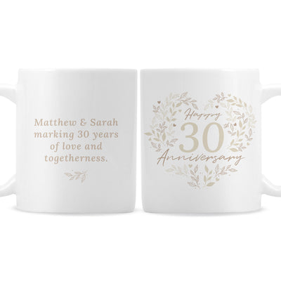 Personalised 30th Pearl Wedding Anniversary Mug