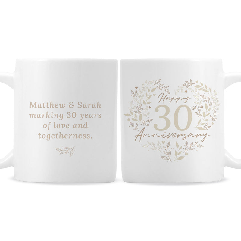 Personalised 30th Pearl Wedding Anniversary Mug