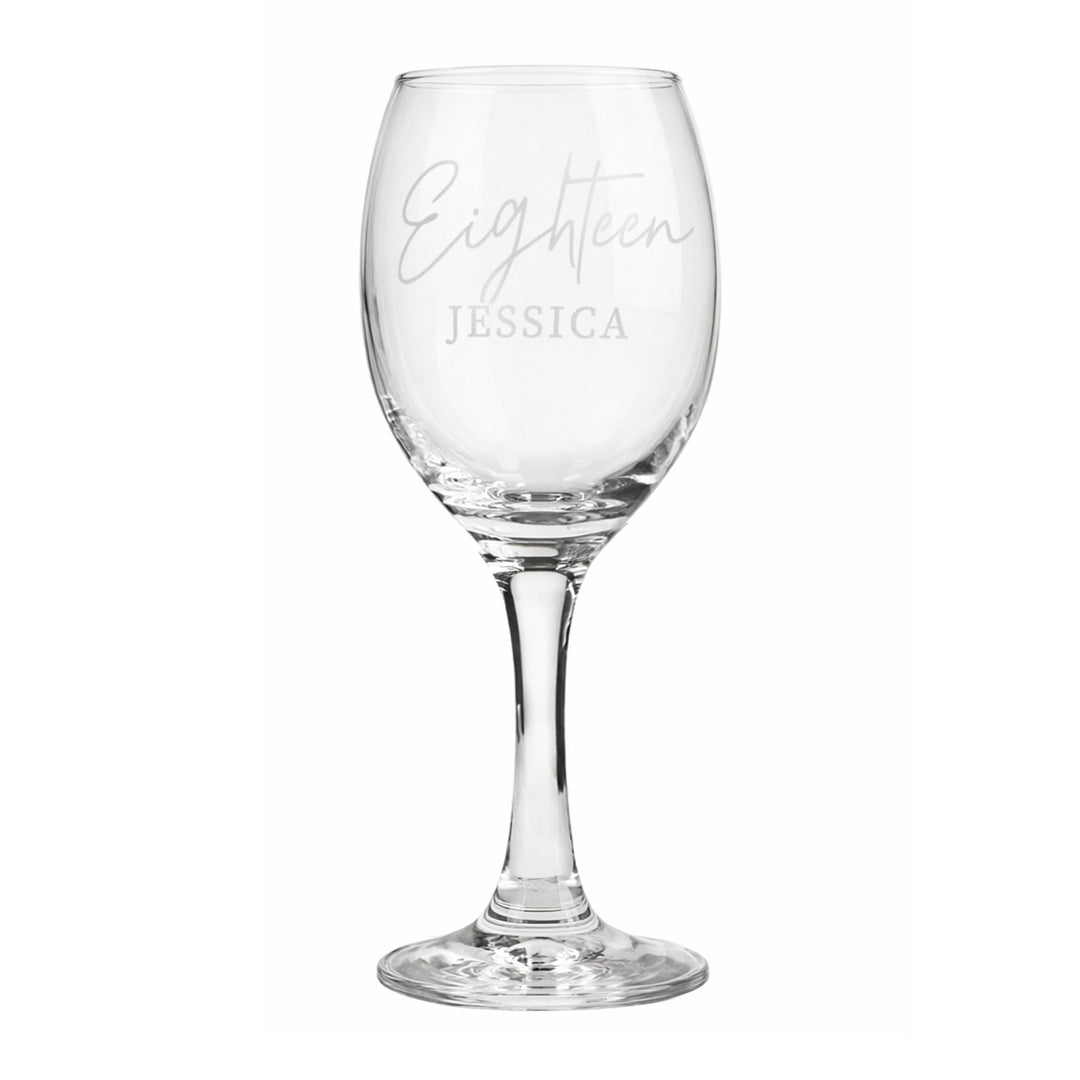 Personalised Age &amp; Name Wine Glass, The Personal Shop, personalised gifts
