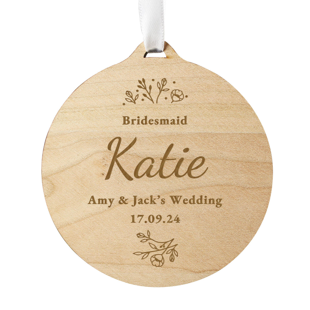 Personalised Wedding Party Wooden Tag – alternative view