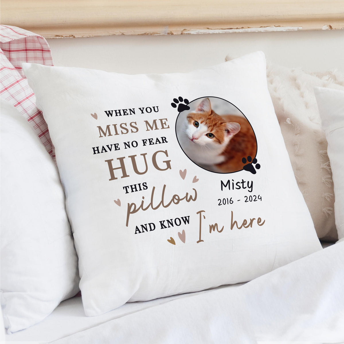 Personalised Memorial Pet Photo Upload Cushion – alternative view
