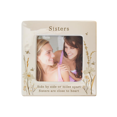 Personalised Bees & Daisy Ceramic 4x4 Frame