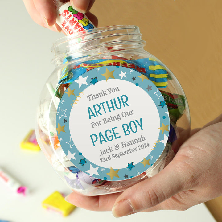 Personalised Page Boy Sweet Jar – alternative view