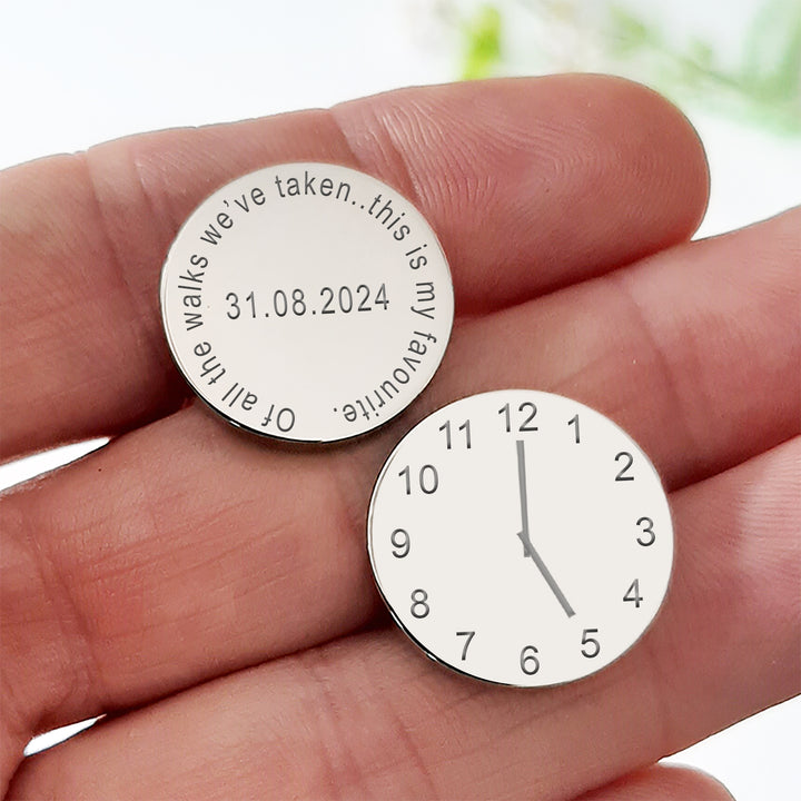 Personalised Special Moment Cufflinks in Silver Finish
