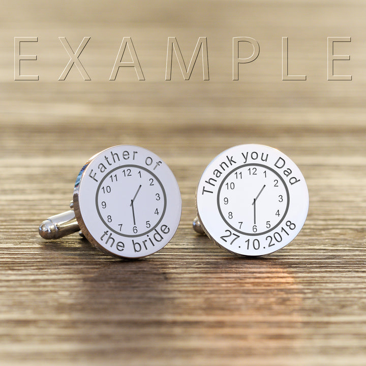 Personalised Special Times Silver Finish Cufflinks