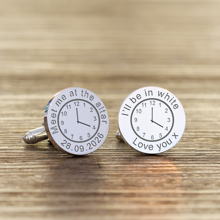 Personalised Meet Me at the Altar Wedding Cufflinks