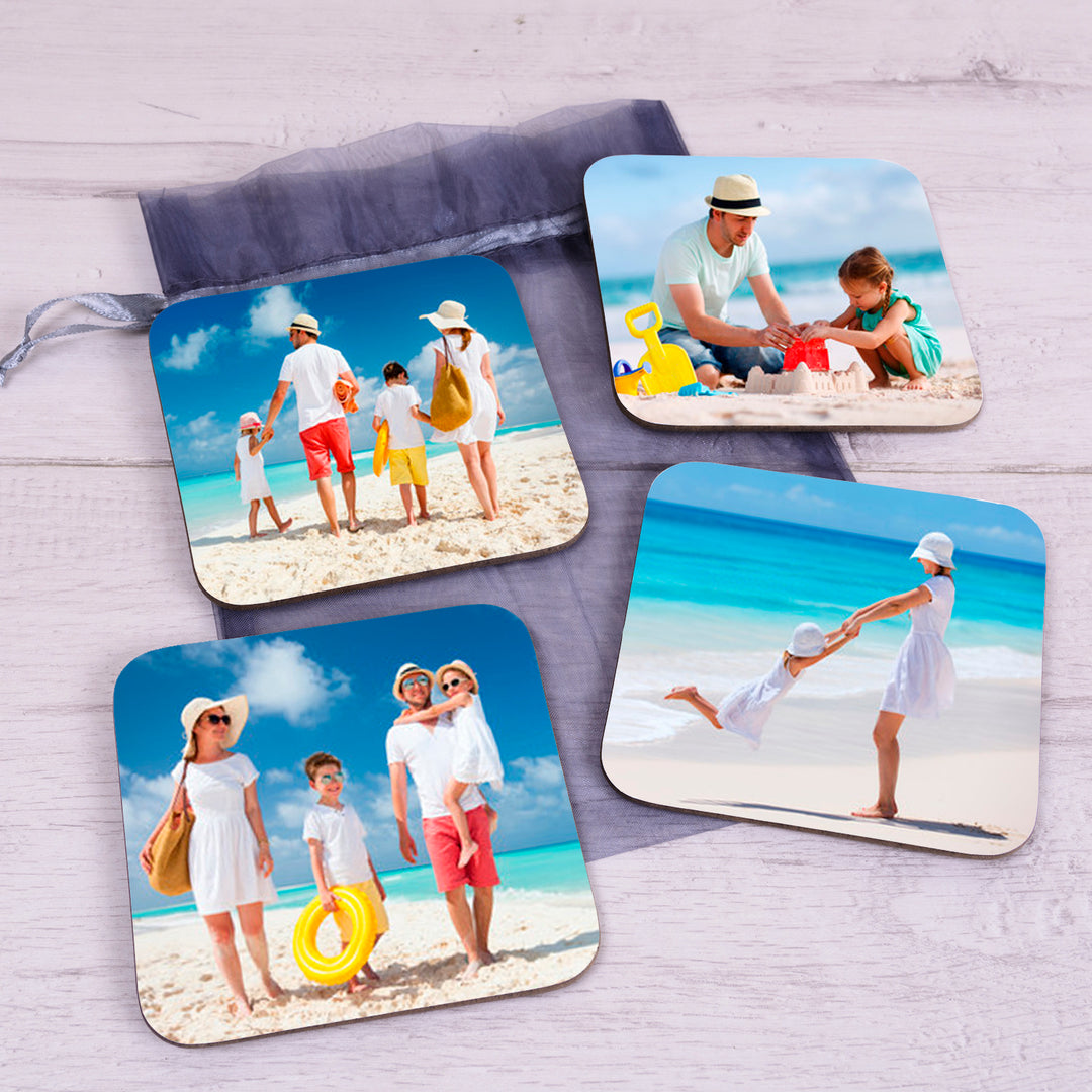Personalised Photo Upload Set of 4 Coasters