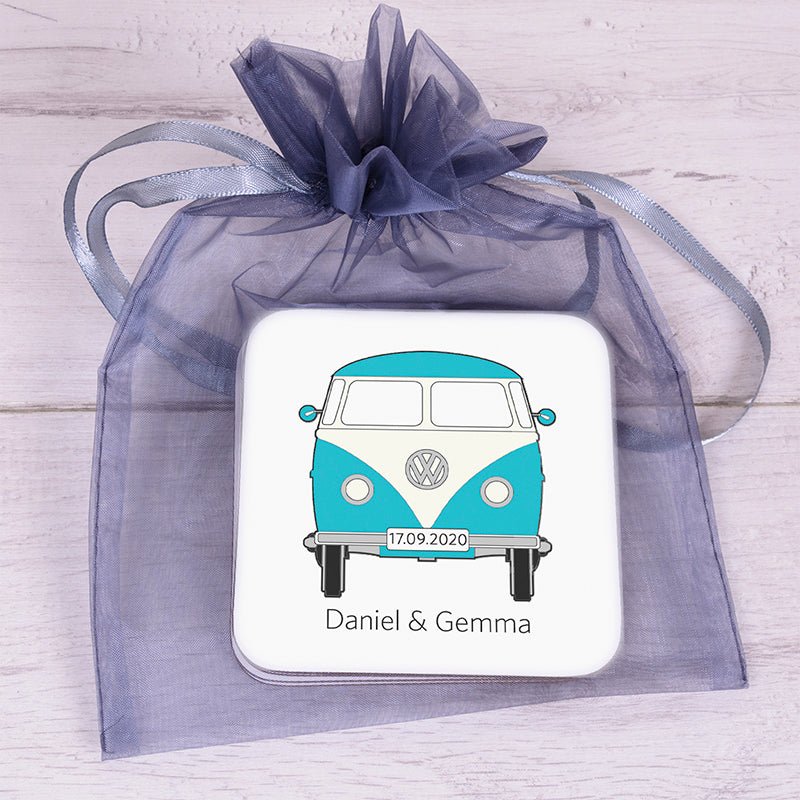 Personalised Camper Van Coasters Set of 4