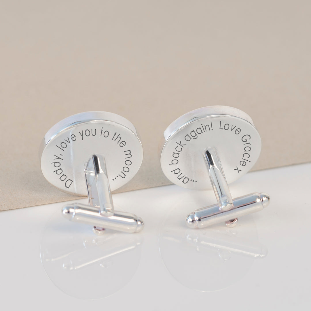 Personalised Moon and Back Daddy Cufflinks