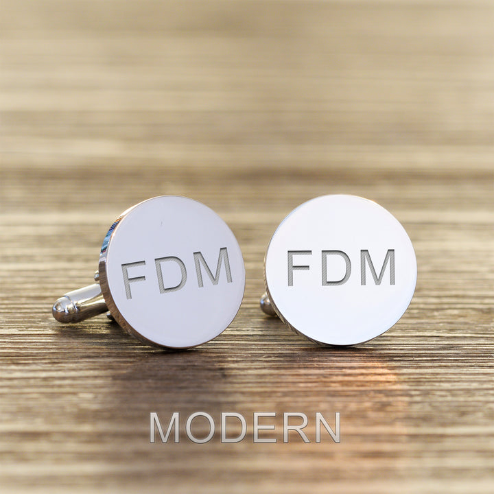 Personalised Silver Finish Initials Cufflinks