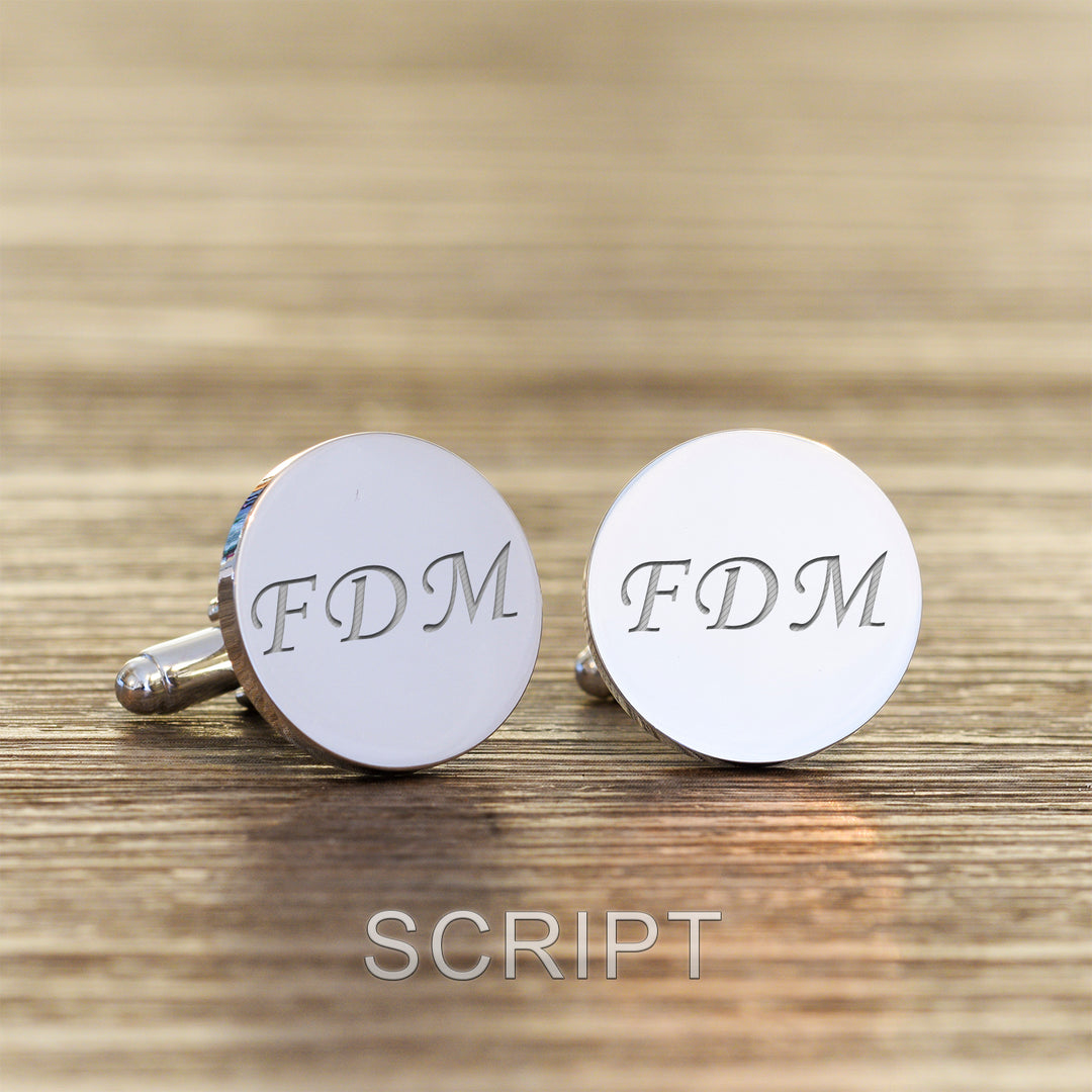 Personalised Silver Finish Initials Cufflinks