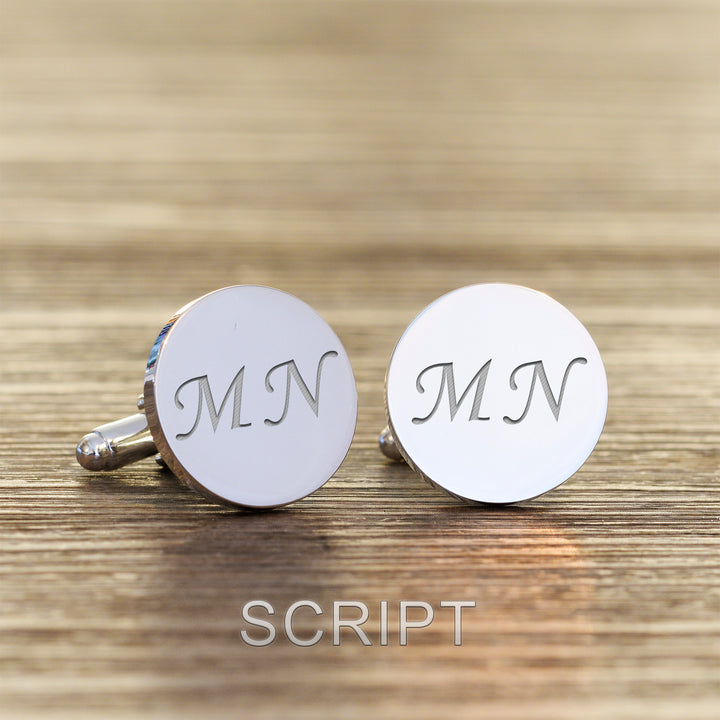 Personalised Silver Finish Initials Cufflinks
