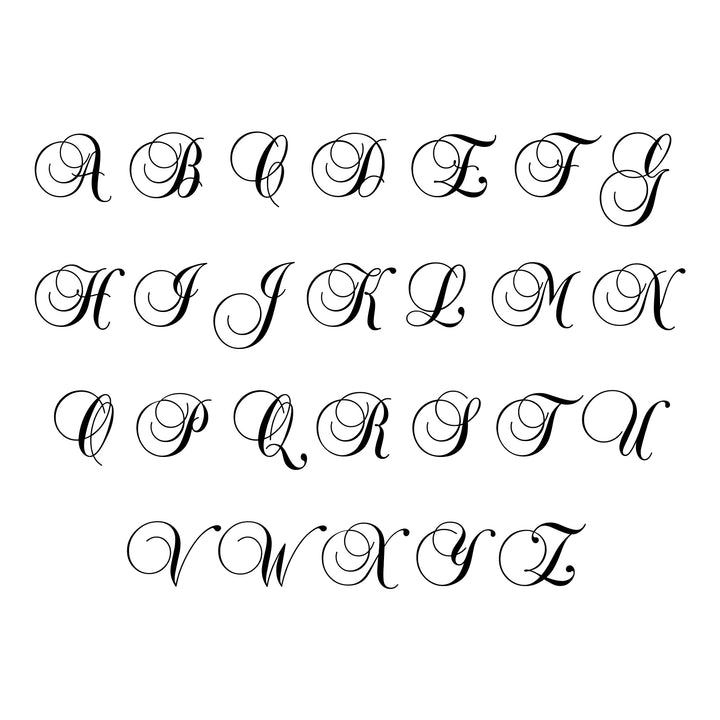 Personalised Script Initial Silver Finish Cufflinks