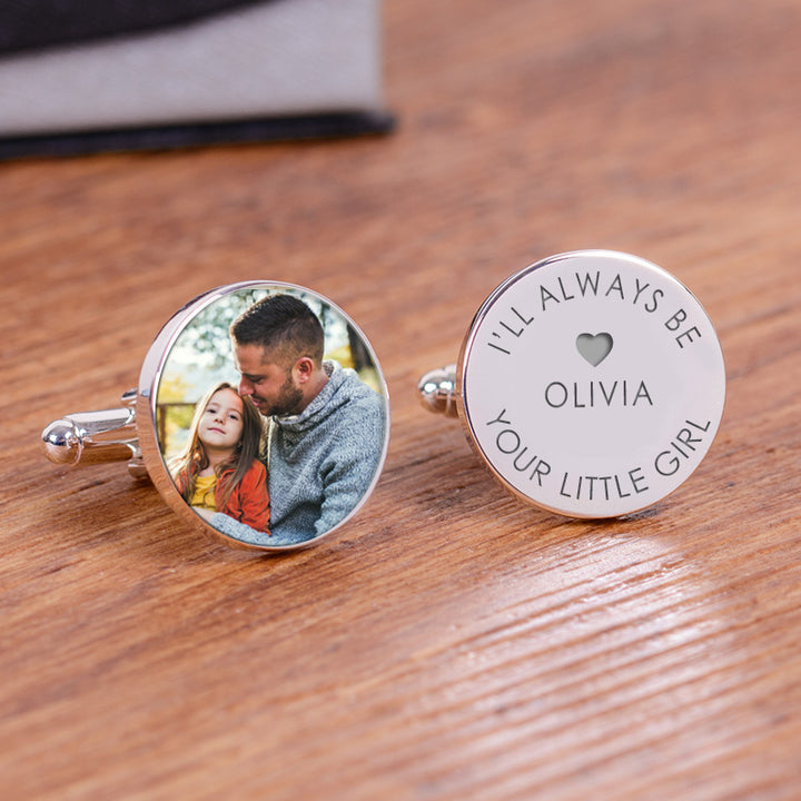 Personalised Always Be Your Little Girl Photo Cufflinks