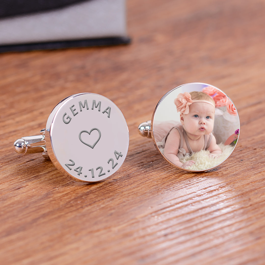Personalised Photo Cufflinks with Child&