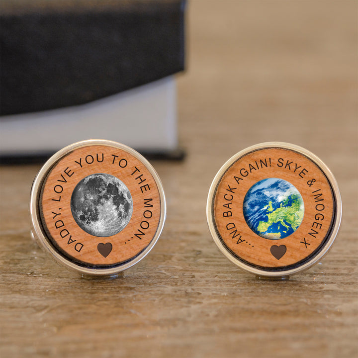 Personalised Daddy Love You to the Moon and Back Cufflinks