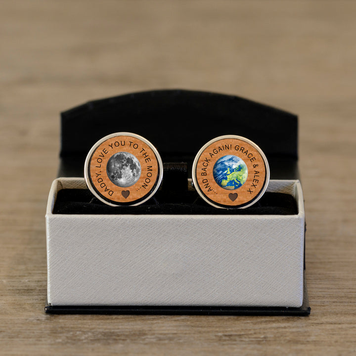 Personalised Daddy Love You to the Moon and Back Cufflinks