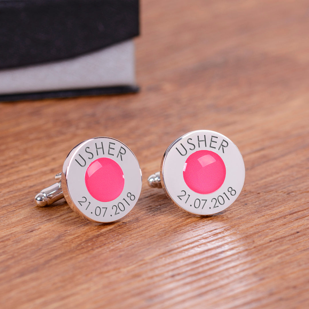 Personalised Coloured Wedding Party Cufflinks
