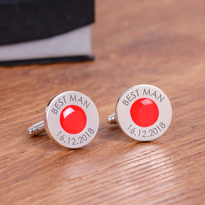 Personalised Coloured Wedding Party Cufflinks