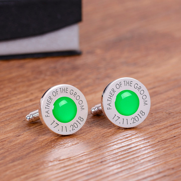 Personalised Coloured Wedding Party Cufflinks