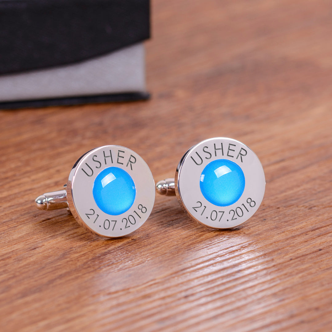 Personalised Coloured Wedding Party Cufflinks