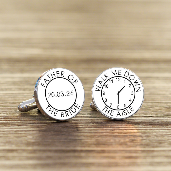 Personalised Walk Me Down The Aisle Cufflinks