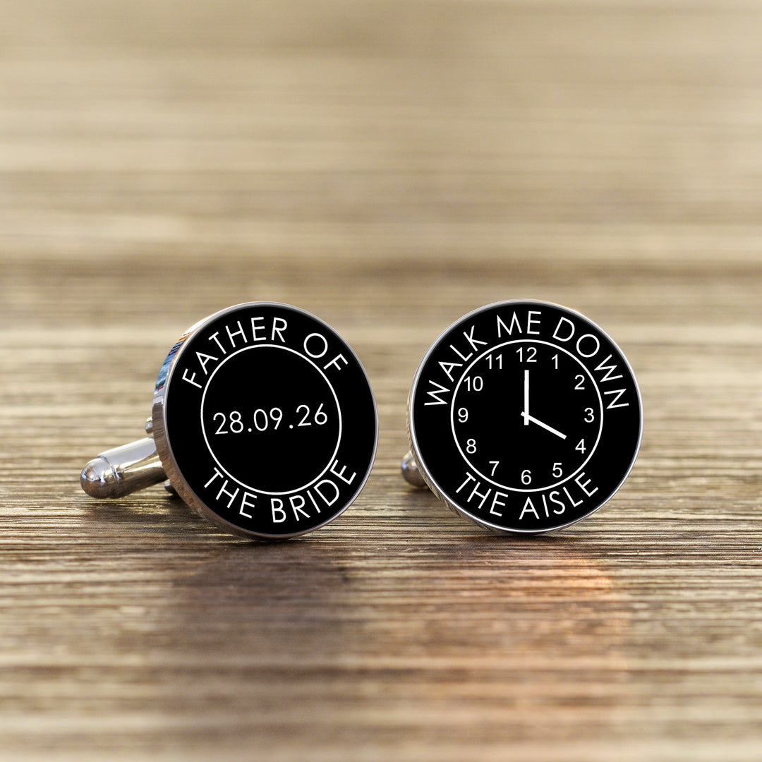 Personalised Walk Me Down The Aisle Cufflinks