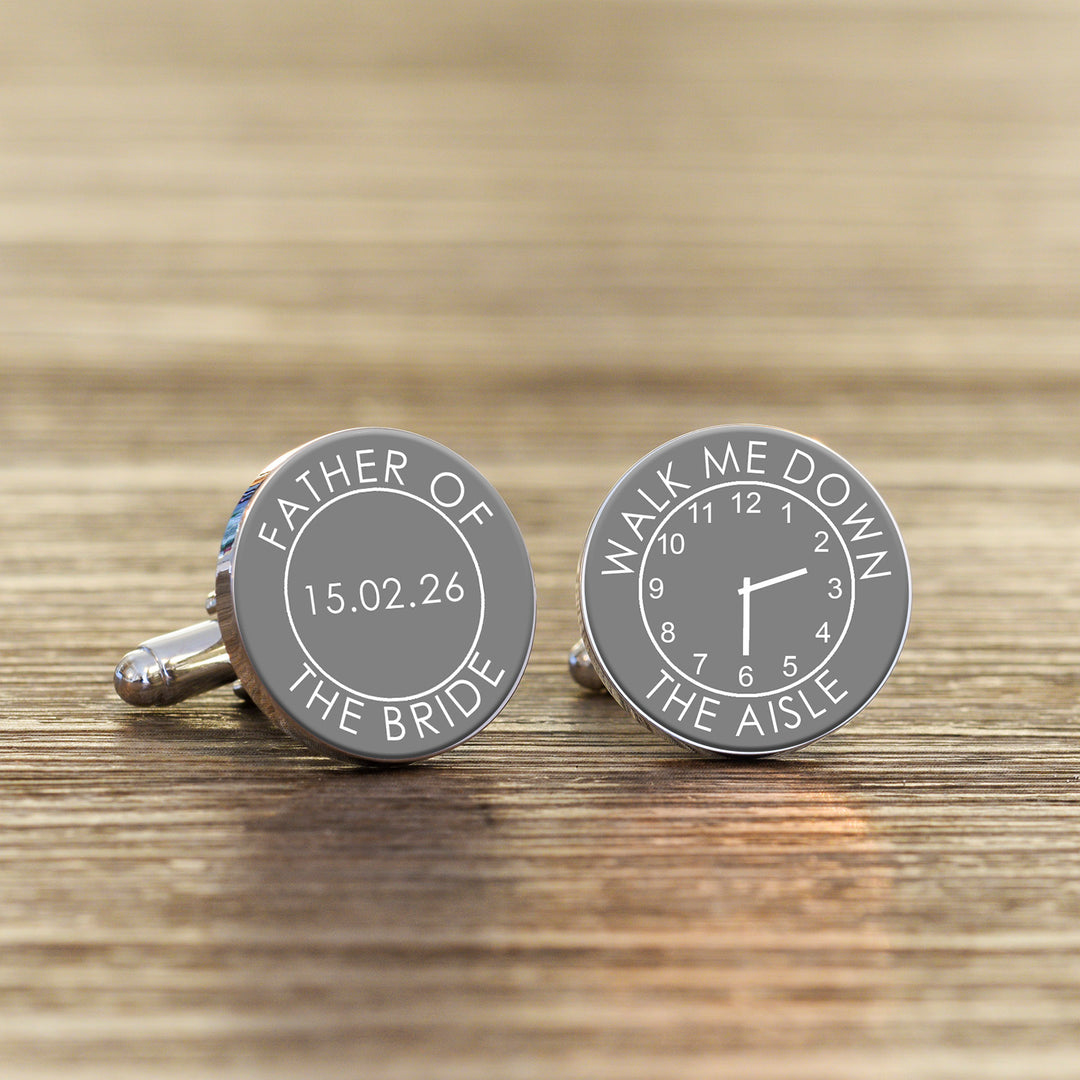 Personalised Walk Me Down The Aisle Cufflinks