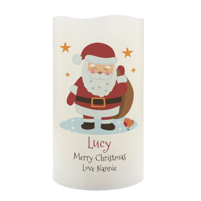 Personalised Christmas Santa LED Candle