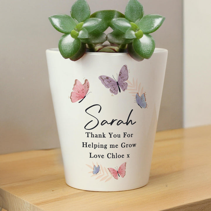Personalised Butterfly Plant Pot – alternative view
