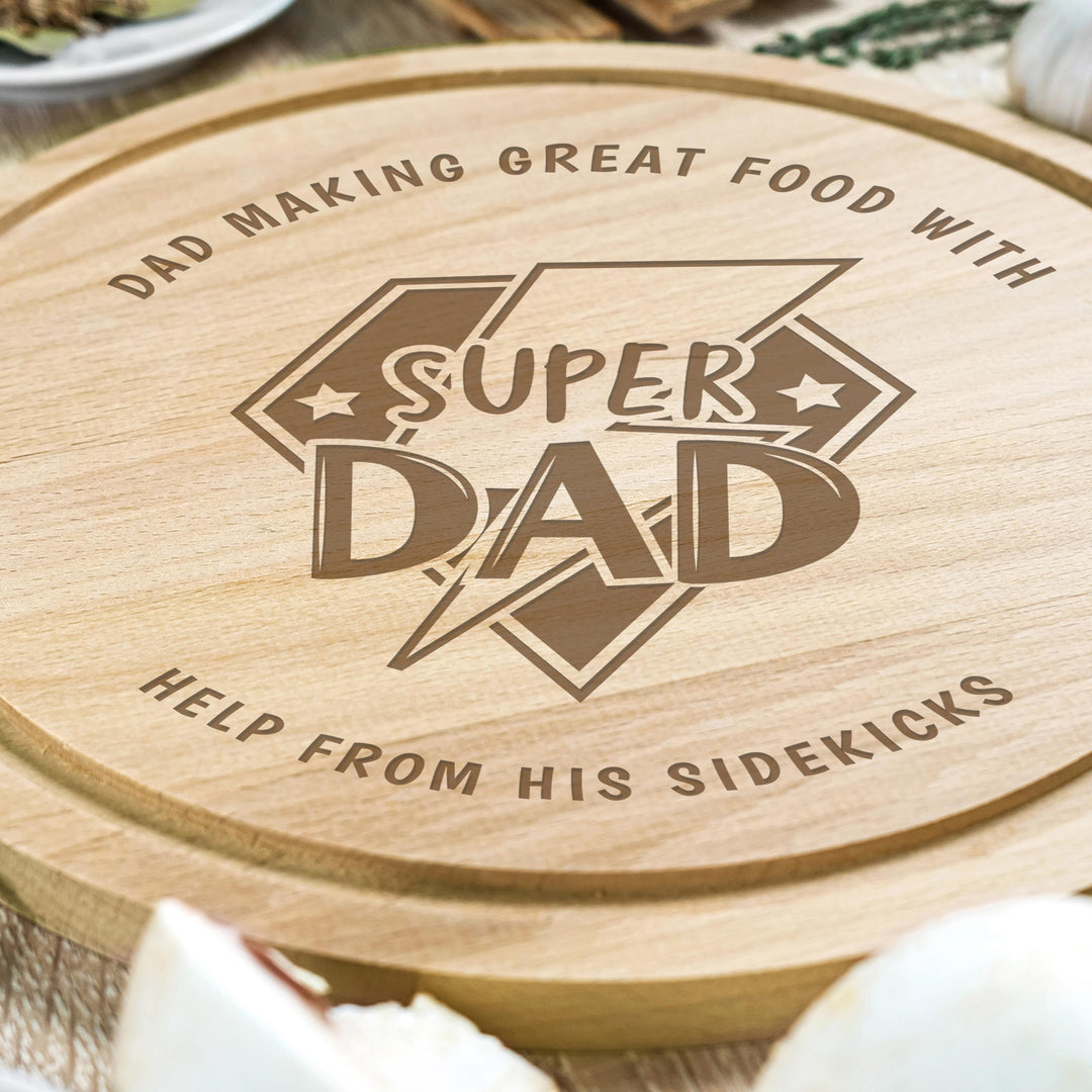Personalised Super Dad Chopping Board – alternative view