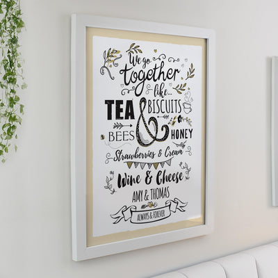 Personalised We go Together White Poster Frame