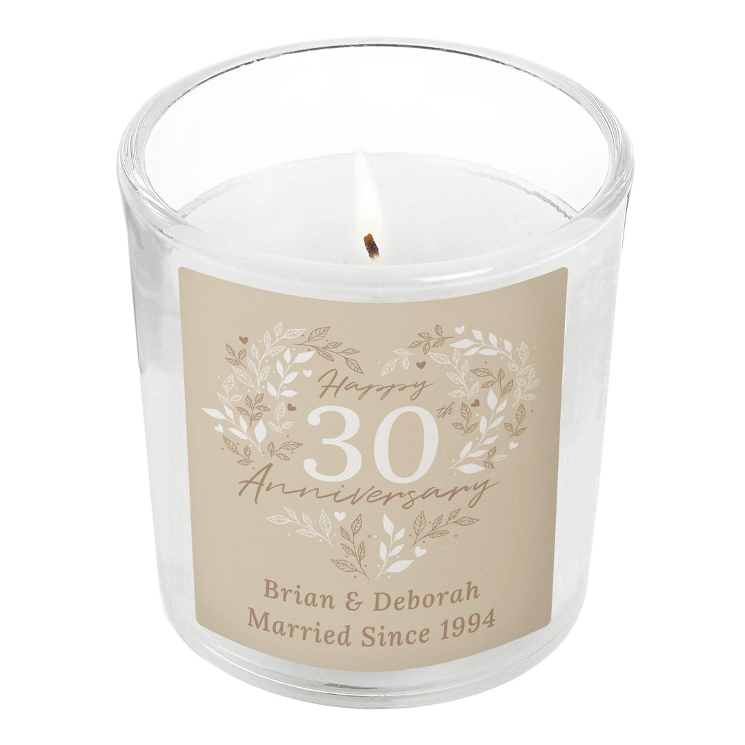 Personalised 30th Pearl Wedding Anniversary Candle Jar – alternative view