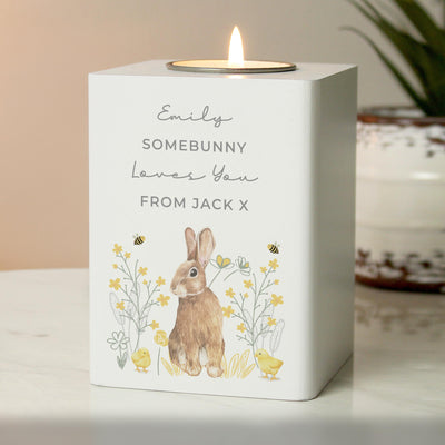 Personalised Spring Bunny Tealight Holder