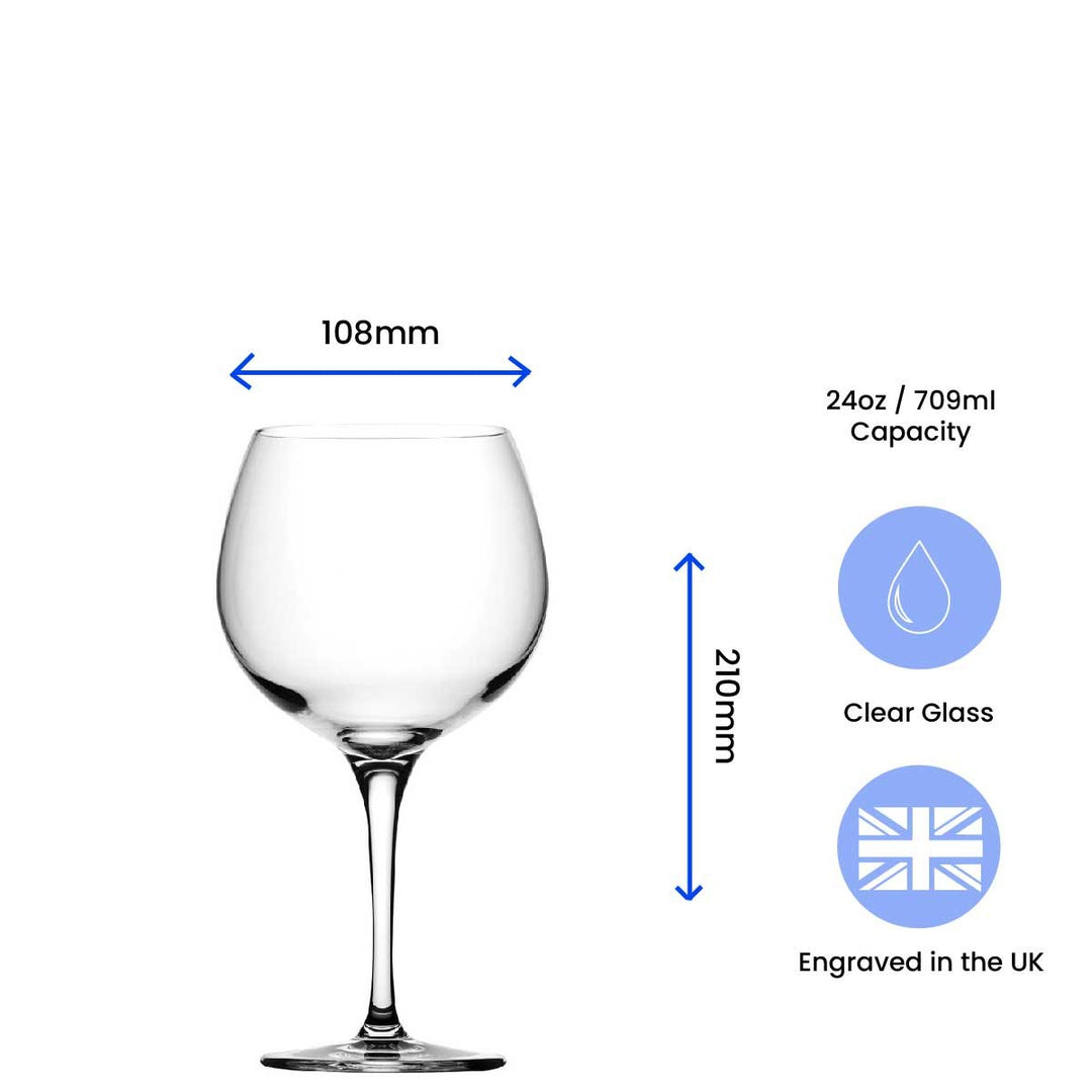 Personalised Engraved Primeur Gin Glass with Initial and Name