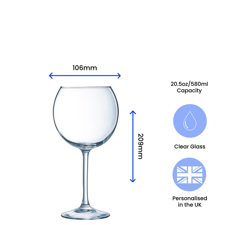 Personalised Gin Balloon Glass with Message