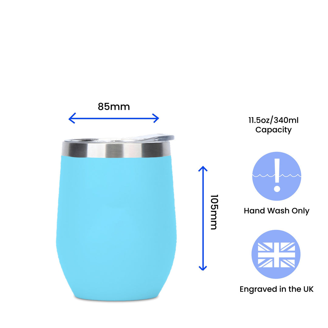 Personalised Light Blue Insulated Travel Tumbler with Lid